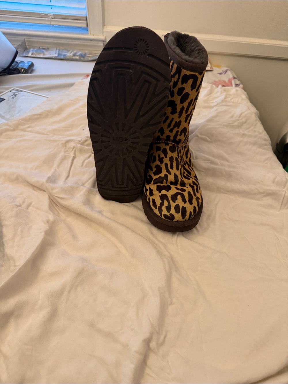UGG Leopard-Print Mid Calf Boot - Brown/Black